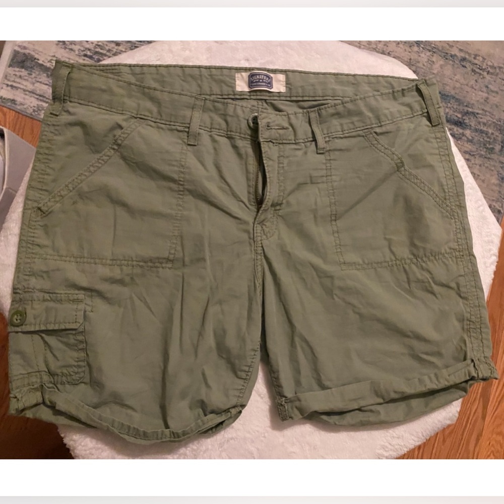 Olive Green Cargo Women Shorts